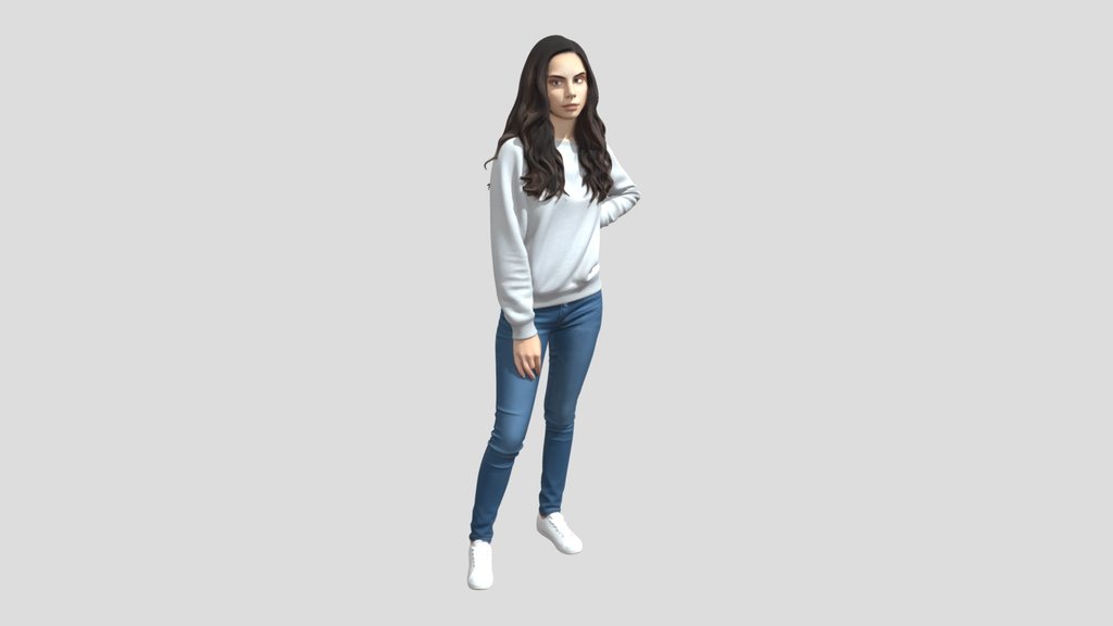 Casual Portrait in Grey Sweatshirt