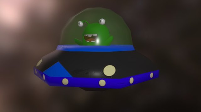 Alien in UFO 3D Model