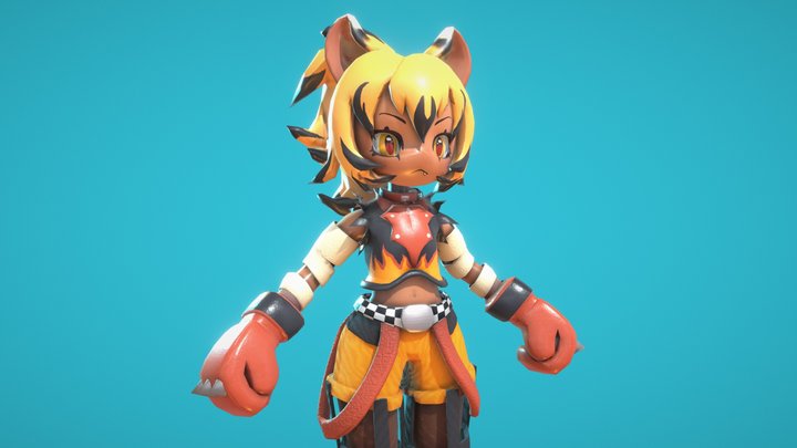Boxing Tiger (Electronic Pet BJD Inspired) 3D Model