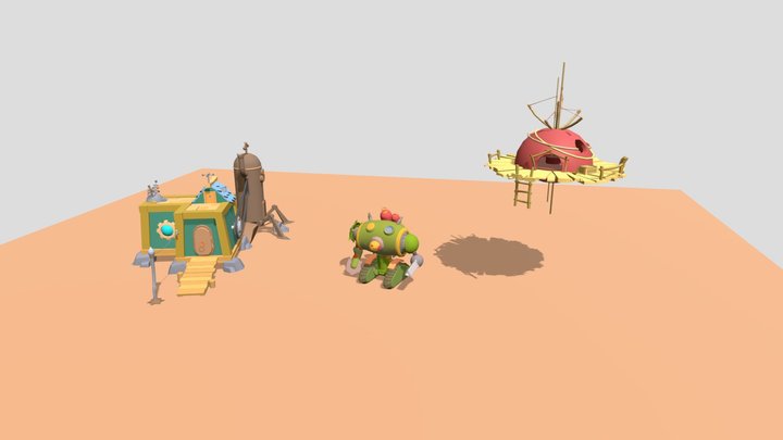 Sad robot lifestyle 3D Model