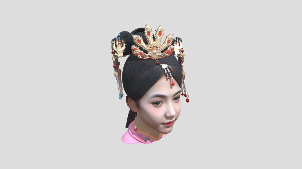 Yingge Dance Girl Head
