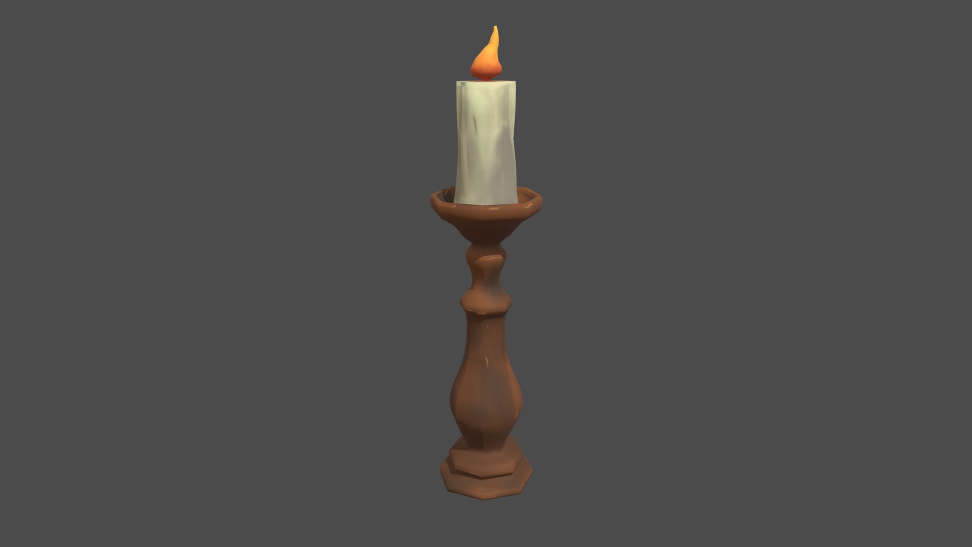3D model Stylized Candle Stick - This is a 3D model of the Stylized Candle Stick. The 3D model is about a candle on a table.