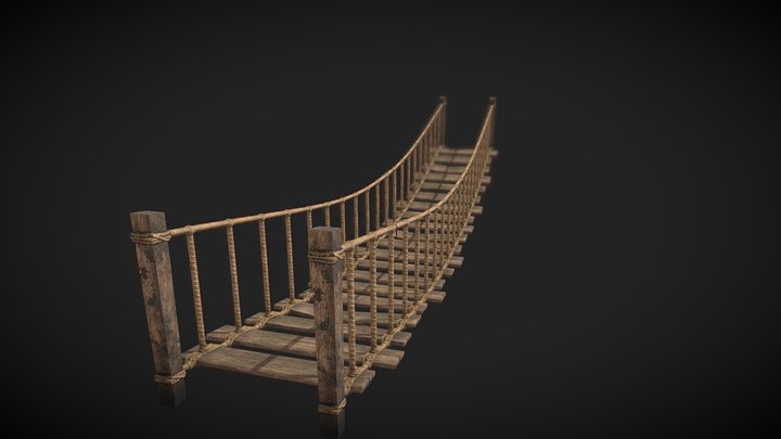 old ropebridge low poly 3D Model