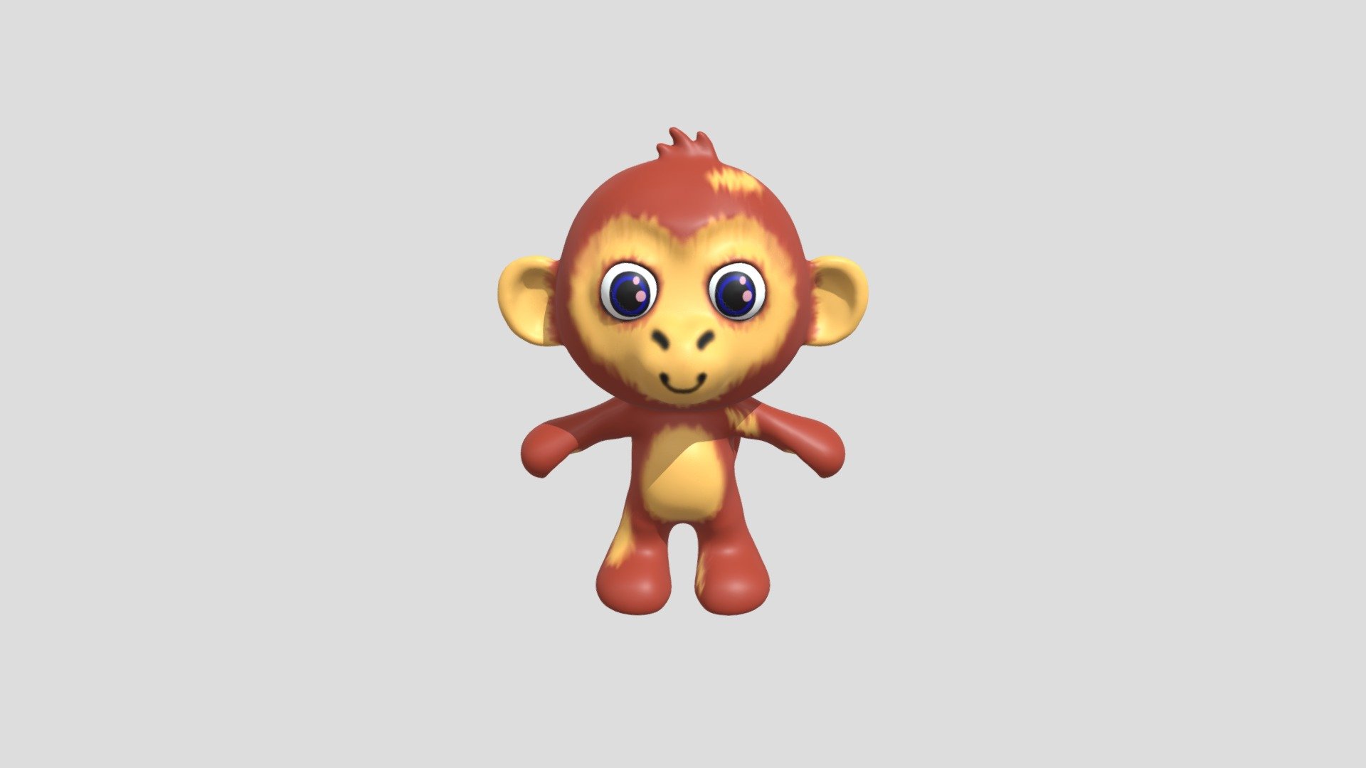 Monkey - Cartoon Cute - Rigged - Download Free 3D model by MR7 (@Matt ...