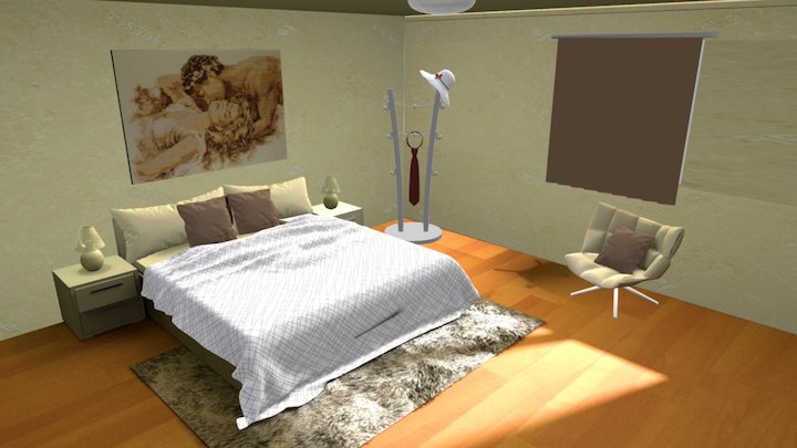 Ana's Bedroom with your cabide for Banca 3D Model