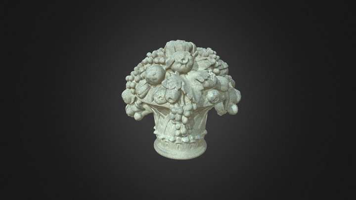 E220 Large Basket Of Fruit 3D Model