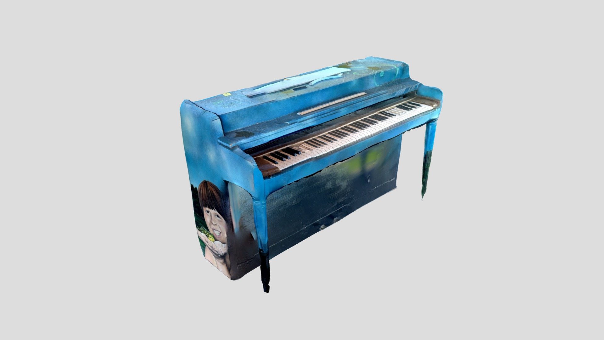 Old Vintage Painted Piano - Download Free 3D model by حُسامـ