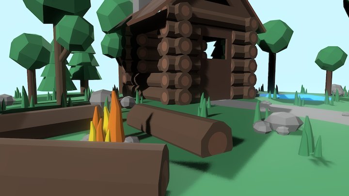 Low Poly House 3D Model