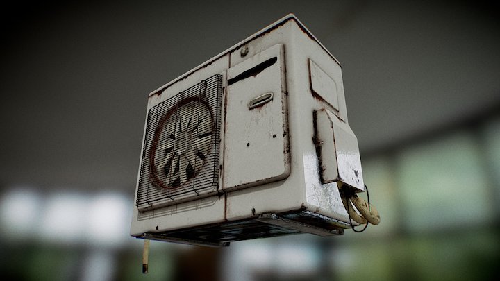 Air Conditioner High Poly 3D Model