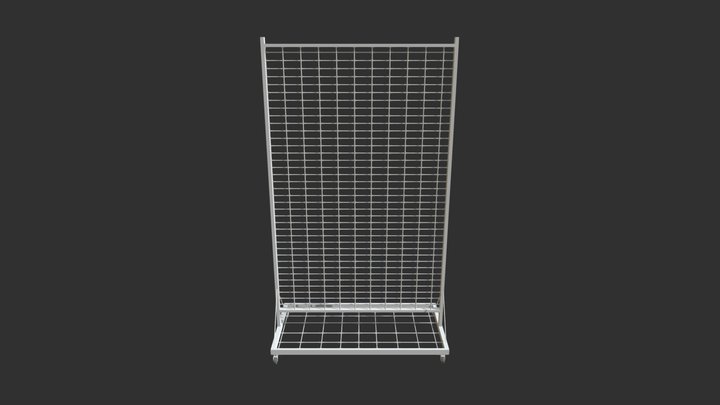 125cm Double sided Grid display stand 3D Model