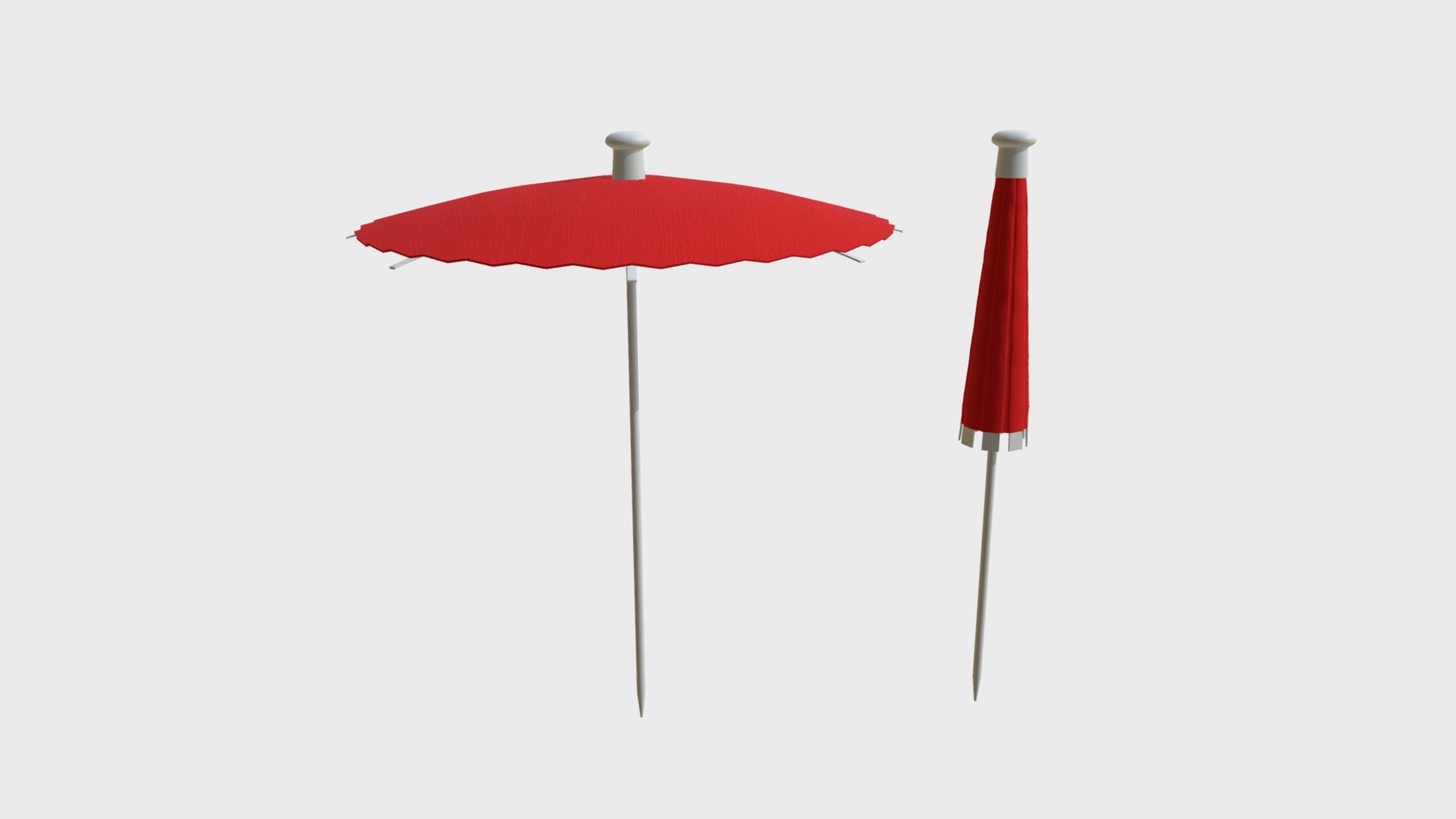 3D model Cocktail umbrellas - This is a 3D model of the Cocktail umbrellas. The 3D model is about a red and white flag.