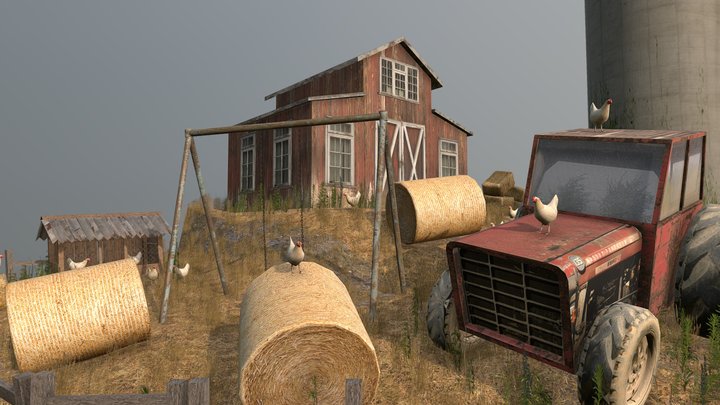DAE Diorama retake - Small farm 3D Model