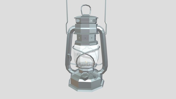 Low Poly Oil Lantern (rigged, animated)