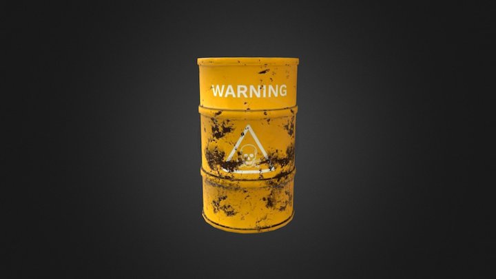 Yellow barrel lowpoly free download 3D Model