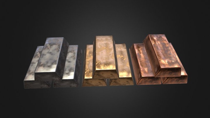 Blacksmith Ingots (game ready asset) 3D Model