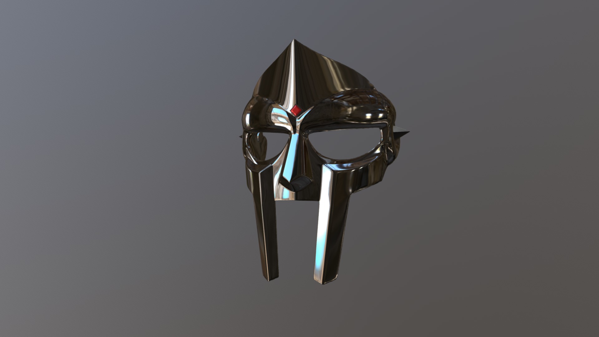 3D model MF DOOM Mask - This is a 3D model of the MF DOOM Mask. The 3D model is about a silver and black key.