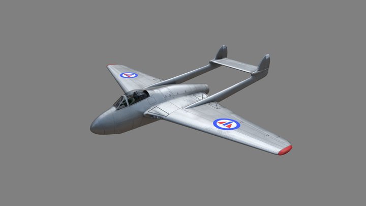 De Havilland Vampire 3D Model