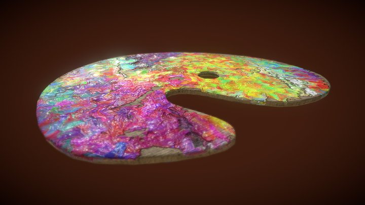 Painter's palette - Palette de peintre 3D Model