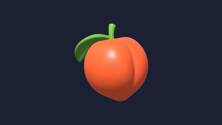 Peach Icon 3D Model