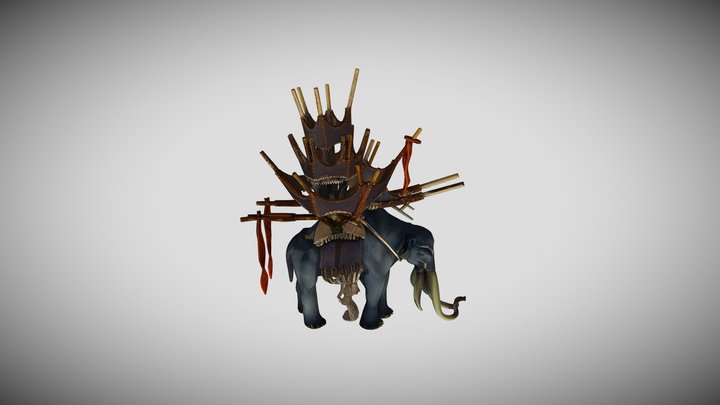 Majestic War Elephant 3D Model