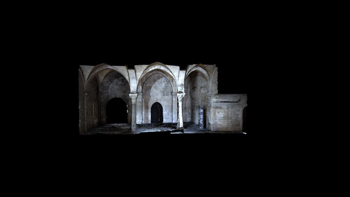 Sezione Longitudinale Androne Castello di Bari 3D Model