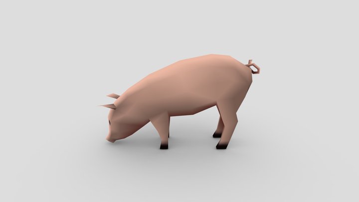 Low-Poly Pig 3D Model