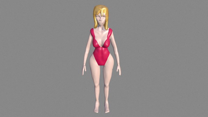 female swimsuit base model 3D Model