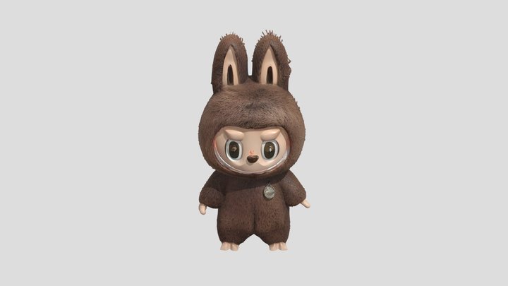 plush labubu keychain character 3D Model