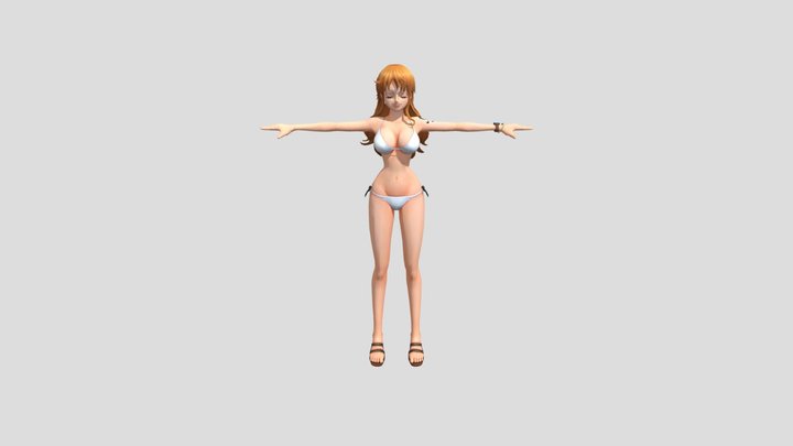 [FBX]nami swimsuit white 3D Model