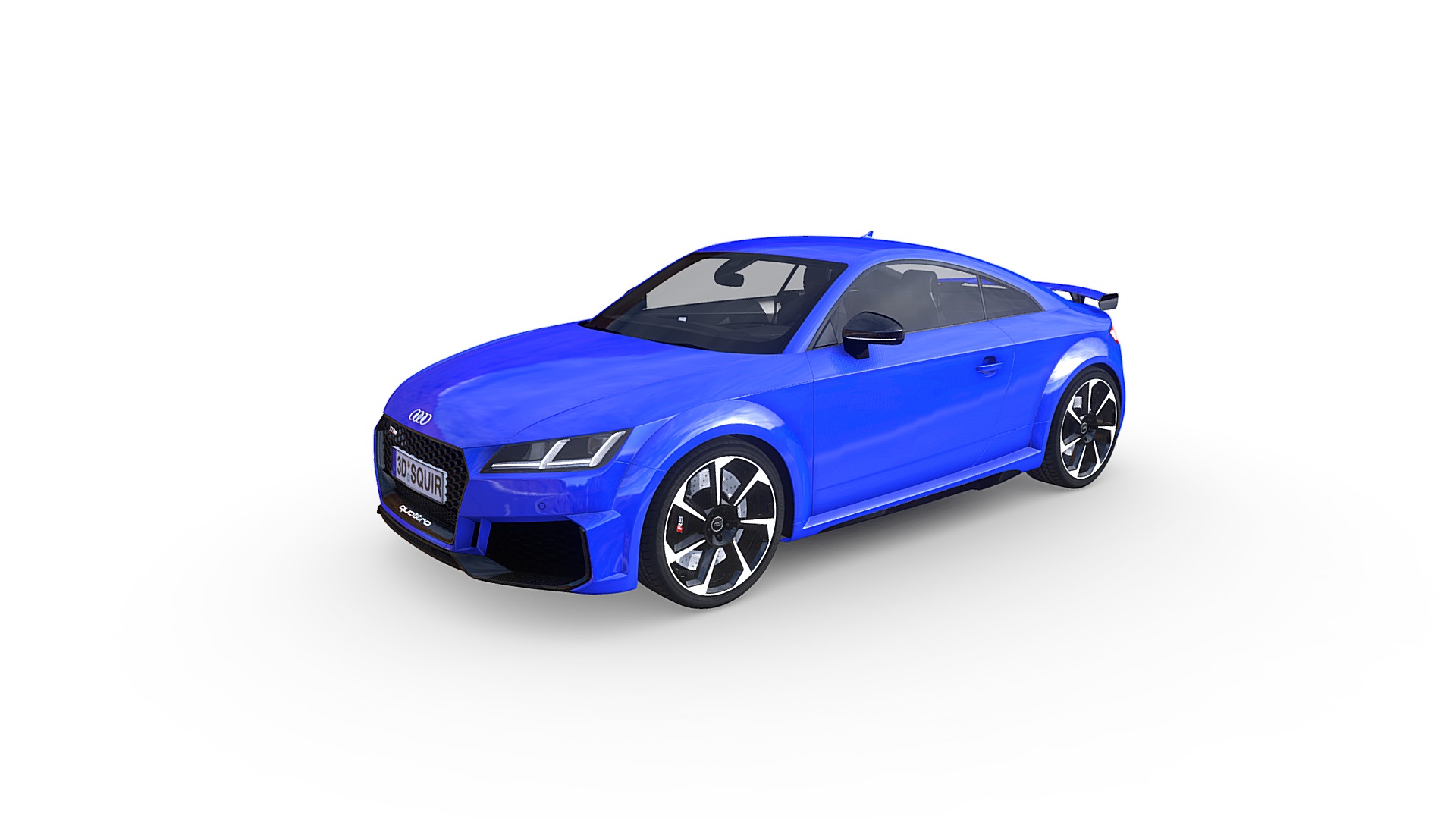3D model Audi TTRS Coupe 2020 - This is a 3D model of the Audi TTRS Coupe 2020. The 3D model is about a blue car with a white background.