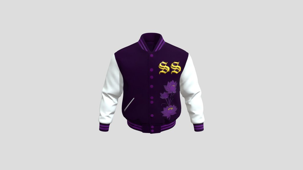 Purple Dragon Lotus Varsity Jacket