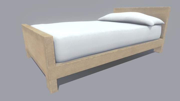 Lowpoly Bed 3D Model