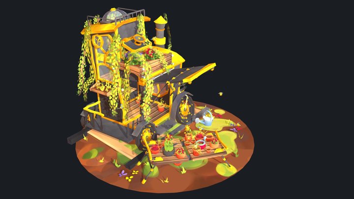 DAE Bazaar - Steampunk Train 3D Model