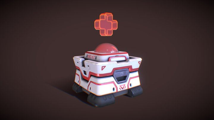 Stylized Health Crate 3D Model