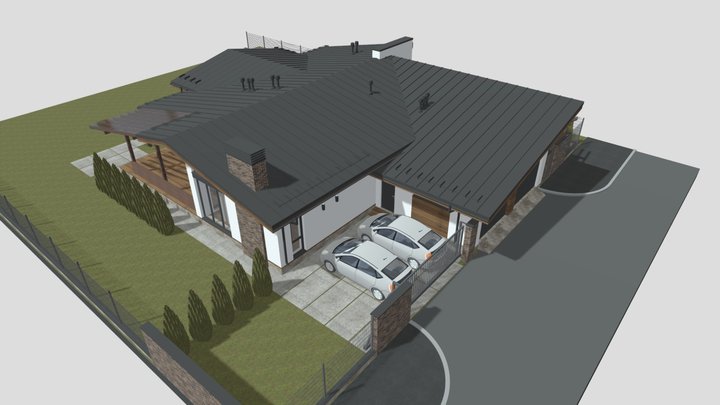 дом с поднятыми окнами2 3D Model