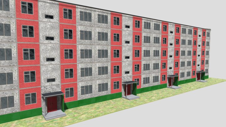 Soviet panel house (Панельный дом СССР) 3D Model