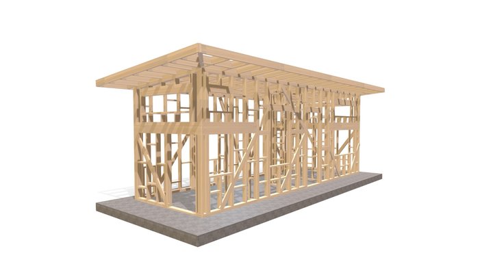 Timber frame. Garden hause 3D Model