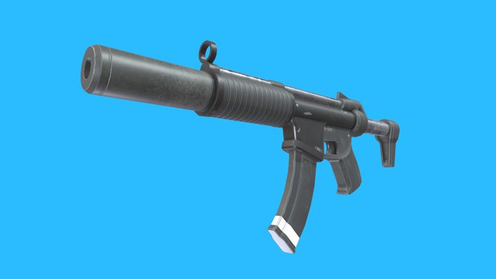 Game-ready SMG (Fortnite) 3D Model
