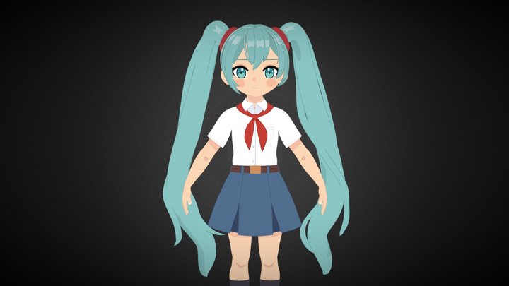 Pioneer Miku Hatsunova (Мику Хатсунова) 3D Model
