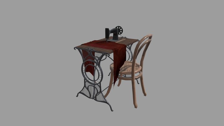 Sewing machine old 3D Model
