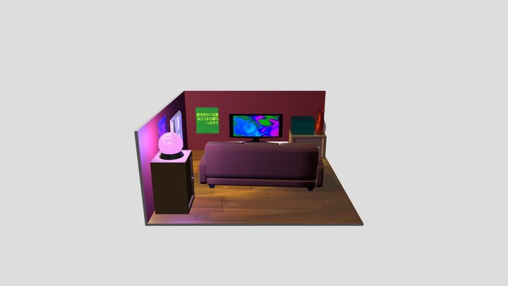 Living room 3D diorama 3D Model