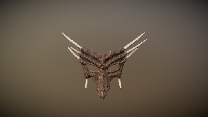 Wooden Dragon Mask 3D Model
