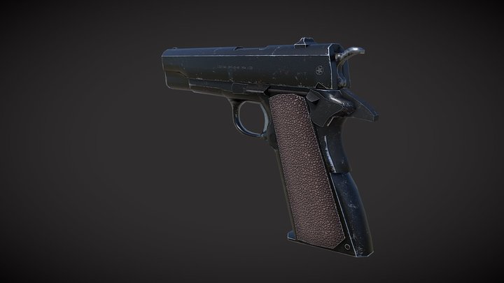 Hand Gun-M1911A1 3D Model