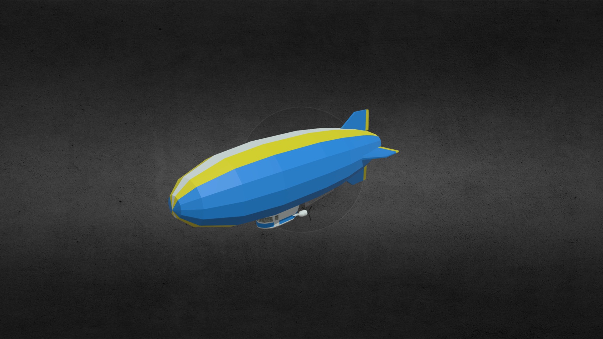 3D model airship - This is a 3D model of the airship. The 3D model is about a small blue and yellow object.