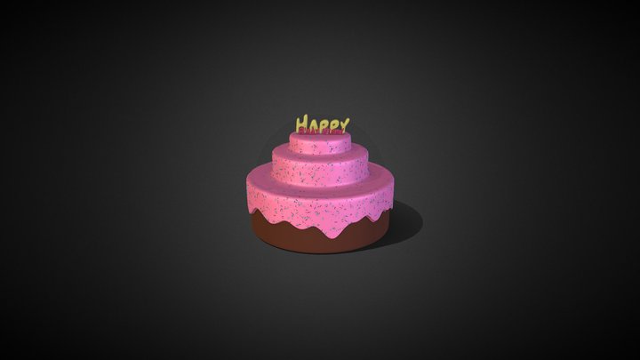 Birthday cake 3D Model