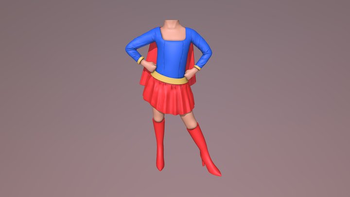 Teenage Supergirl 3D Model