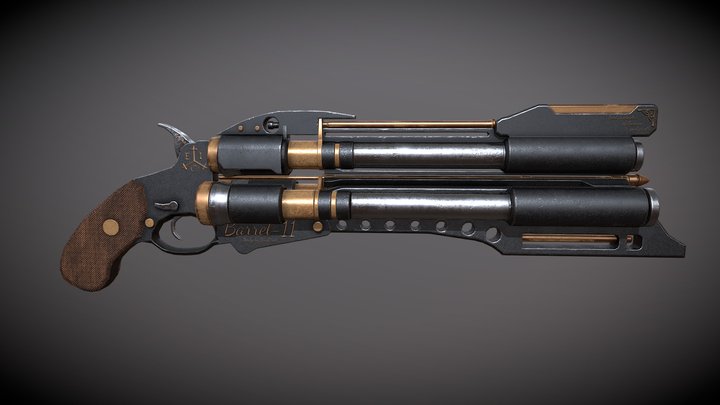 Barrel-11 handgun, free to use 3D Model