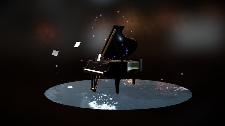 Magic Piano Aquarium 3D Model
