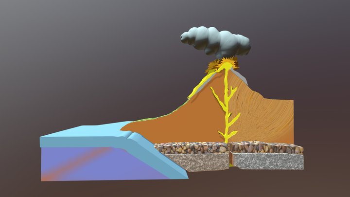 Volcano Structure 3D Model