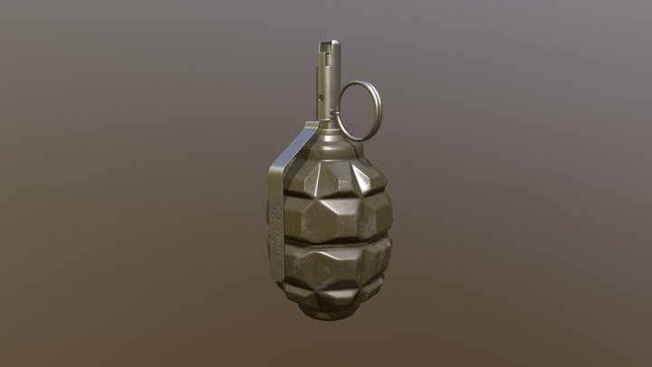 Russian F1 Hand Grenade "Limonka" 3D Model